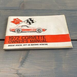 1972 Corvette Owner’s Manual